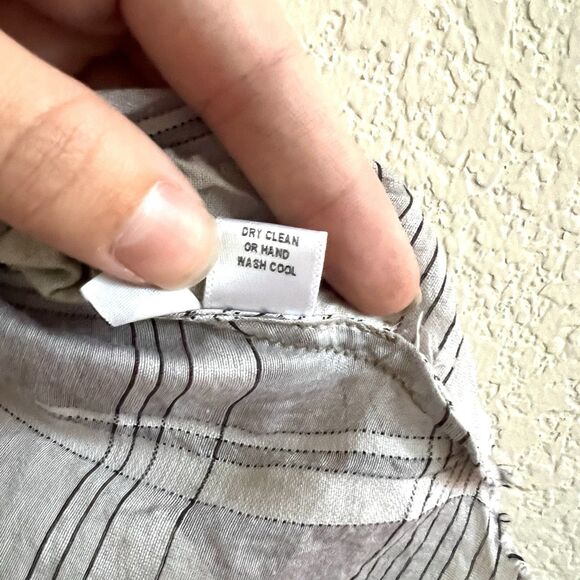 Robin Kaplan Silk Cotton Blend Textured Lagenlook Raw Hem Bias Cut Tank Top Sz 2 - Picture 9 of 9